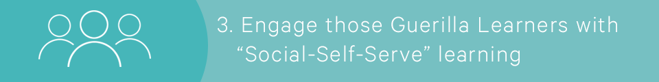 3) Engage those Guerilla Learners with “Social-Self-Serve” learning.